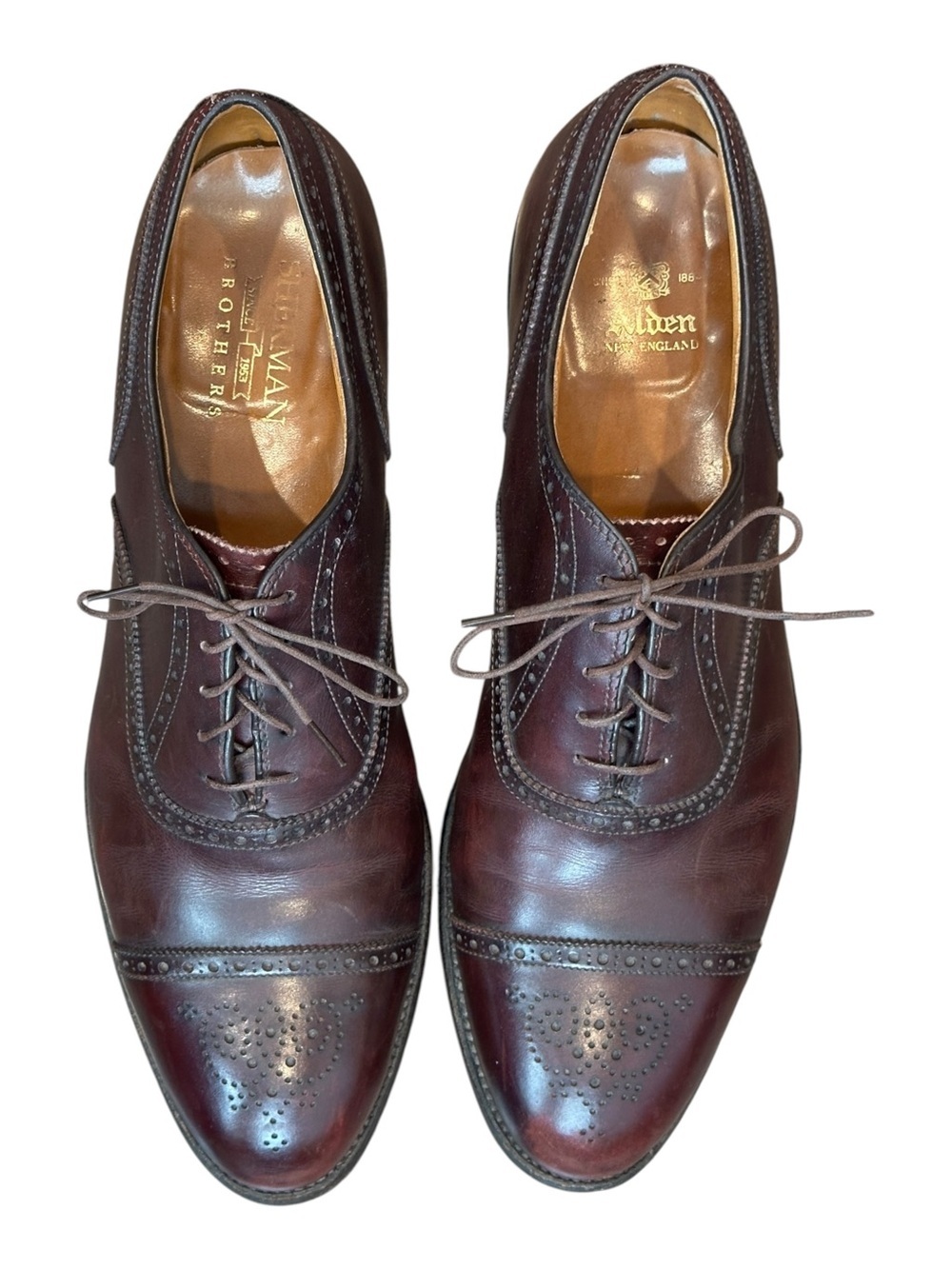 Alden 908 Medallion Perf Tip Bal Oxford Burgundy Calf Hampton Last 12.5 AA/B USA - Picture 5 of 10
